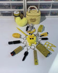 Luxury Yellow Rhinestone Safety Keychain Set